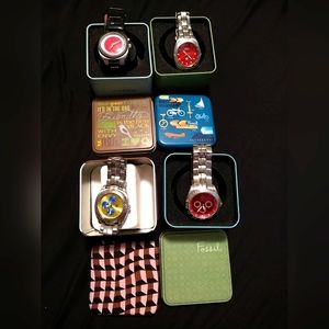 Lot of 4 Fossil Watches Need Batteries
